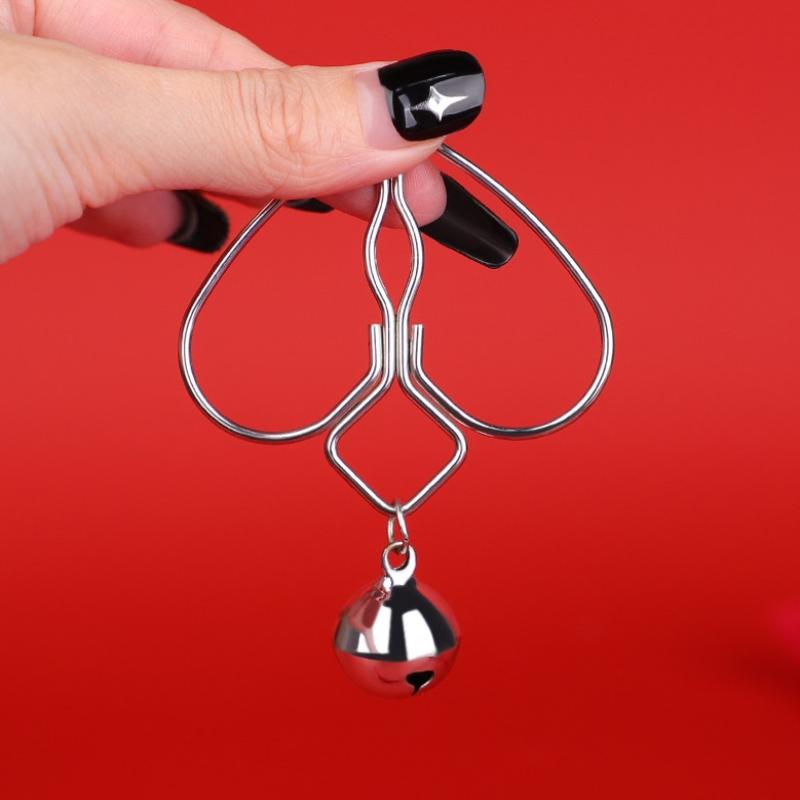 1Pairs Heart Nipple Clamps With Tassel Sex Adjustable Body Clips Non-Piercing Jewelry For Women And Couples