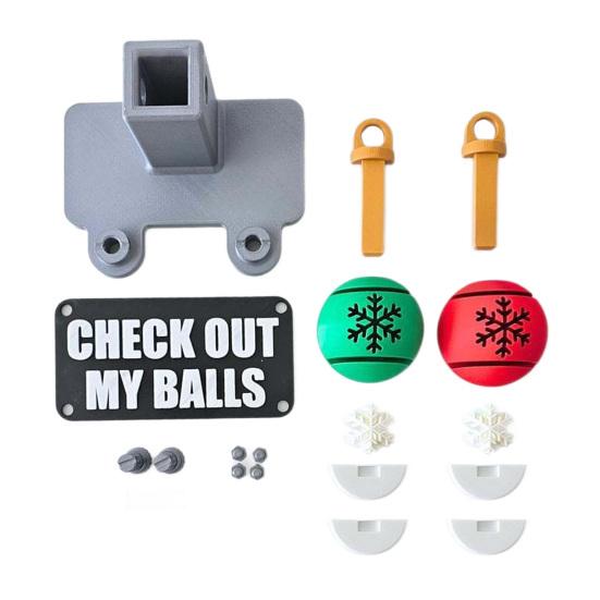 

1 Set Christmas Hitch Cover Weather-proof Car Pickup Truck Trailer Swinging Check Out My Balls Tow Hook Cover Decoration Ornament 1pc