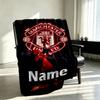 Custom Name Personalized Manchester Football F.C Print Blankets, Home Decor, Bedroom, Sofa, Camping, Couch, Gifts for Birthday Christmas