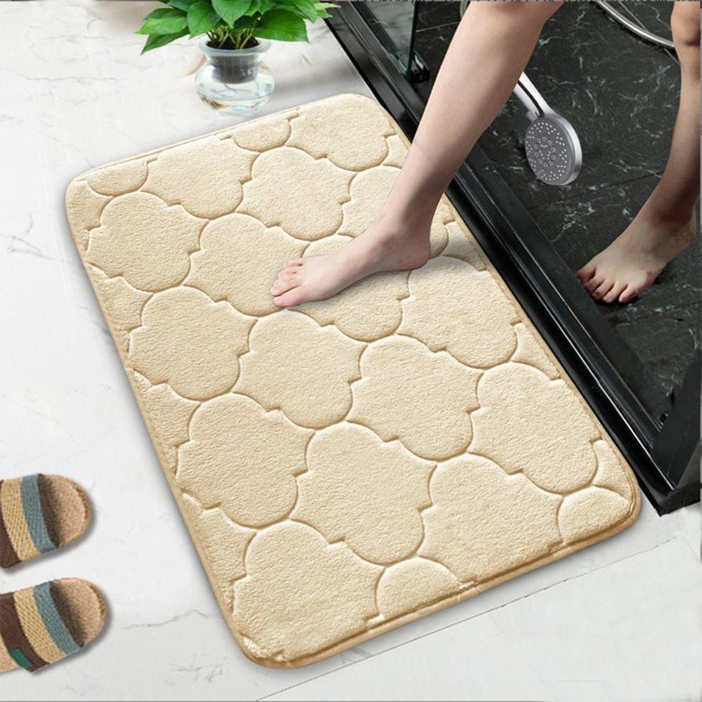 Household Super Absorbent Floor Mat Anti Slip Quick-Drying Door Mat Coral Velvet Bathroom Floor Mat for Kitchen