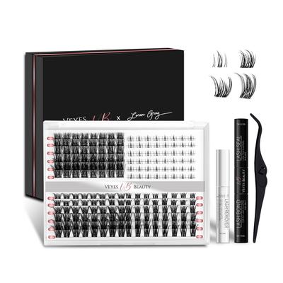 ALL-IN-ONE Lash Clusters DIY clusters individuais Faixa invisível 192 clusters 8-18 mm