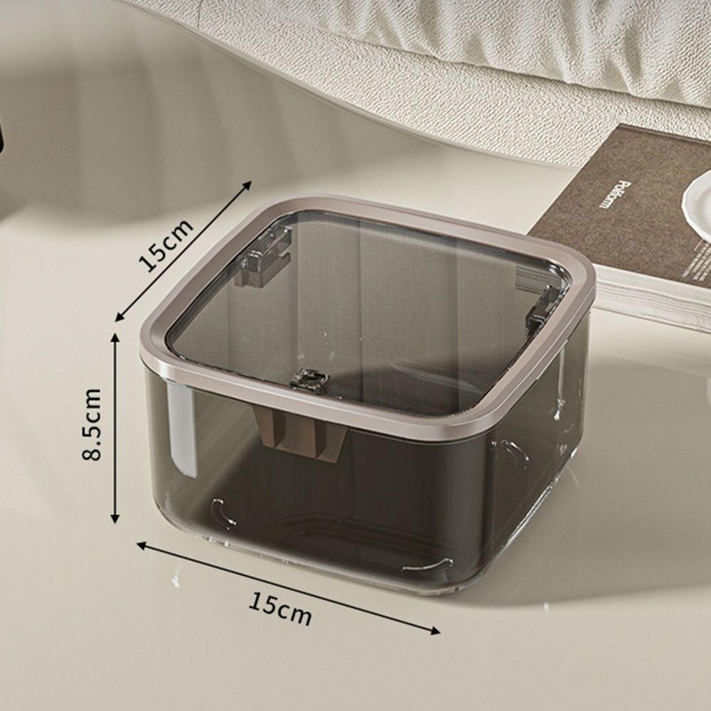 1Pcs Bedroom Desk Storage Box Transparent Trash Garbage Can New Desktop Bin
