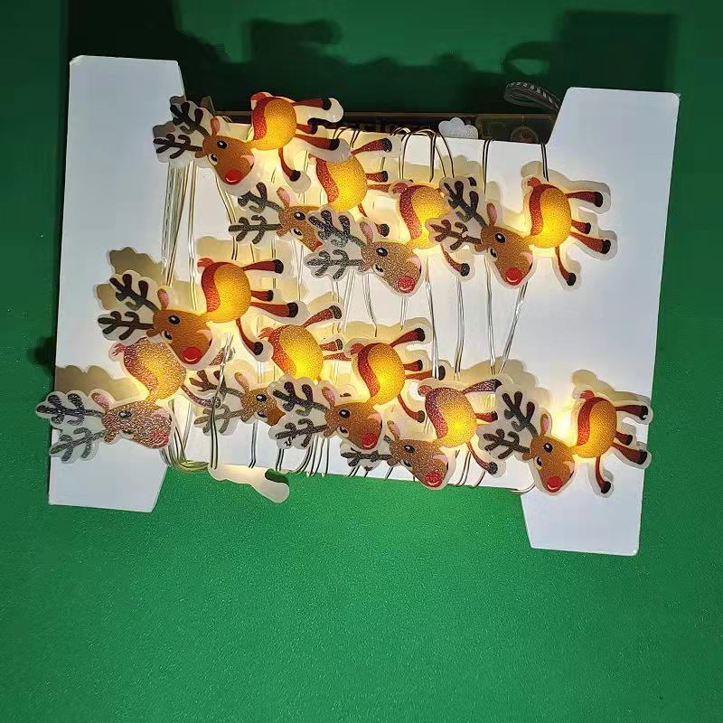 LED Christmas String Lights - Santa, Candy Cane & Snowman Designs with Battery Box, Copper Wire Decoration