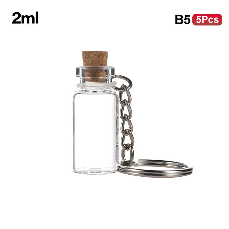 1/5Pcs Transparent Mini Glass Bottle Cork Diy Decoration Exquisite Drifting Wishing Message Cute Jars Containers Gifts 2Ml