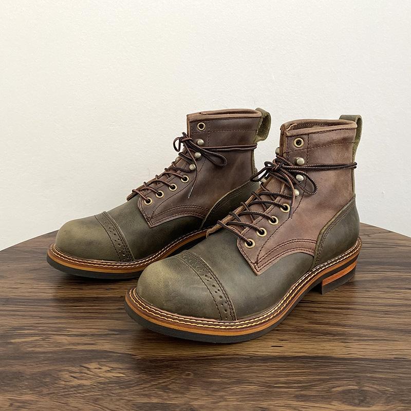 Винтажная мужская обувь ручной работы из коровьей кожи — фото 6