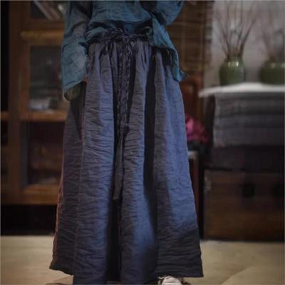 Dames Lente Casual Effen Kleur Retro Persoonlijkheid Rok Mode Niche Chinese Stijl Vintage Rok