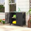 Metal Garden Shed, Stainless Steel Roof, Wheels, Black