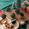 12 Glitter Velvet Christmas Ornaments 2.36" Shatterproof Plush Decor Hanging Tree Accessories for Windows Walls Porch Fireplaces