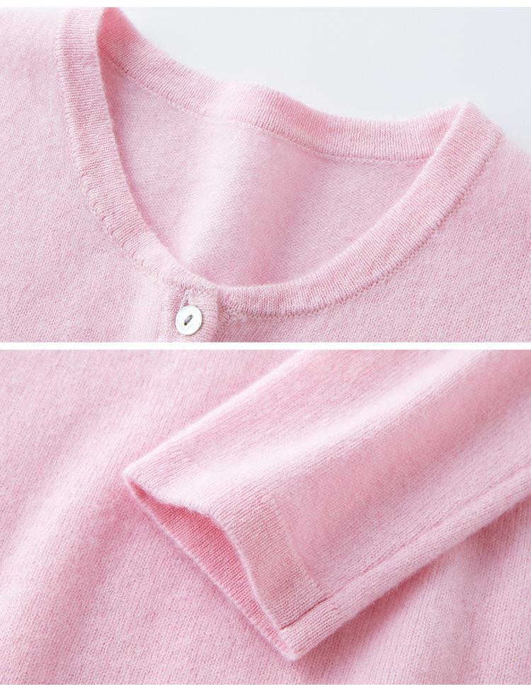 2025 A/W Women's 100% Pure Cashmere Knit Sweater: Loose Fit, Thick Base Layer with Chest Button