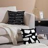 Black And White Abstract Print Cushion Cover Linen Pillowcase Soft For Sofa Bed Home Room Decor