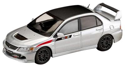 HJ64 Mitsubishi Lancer Evolution 9 MR GSR JDM Custom with Engine Display Model Cool Silver Metallic Finished Product 1/64