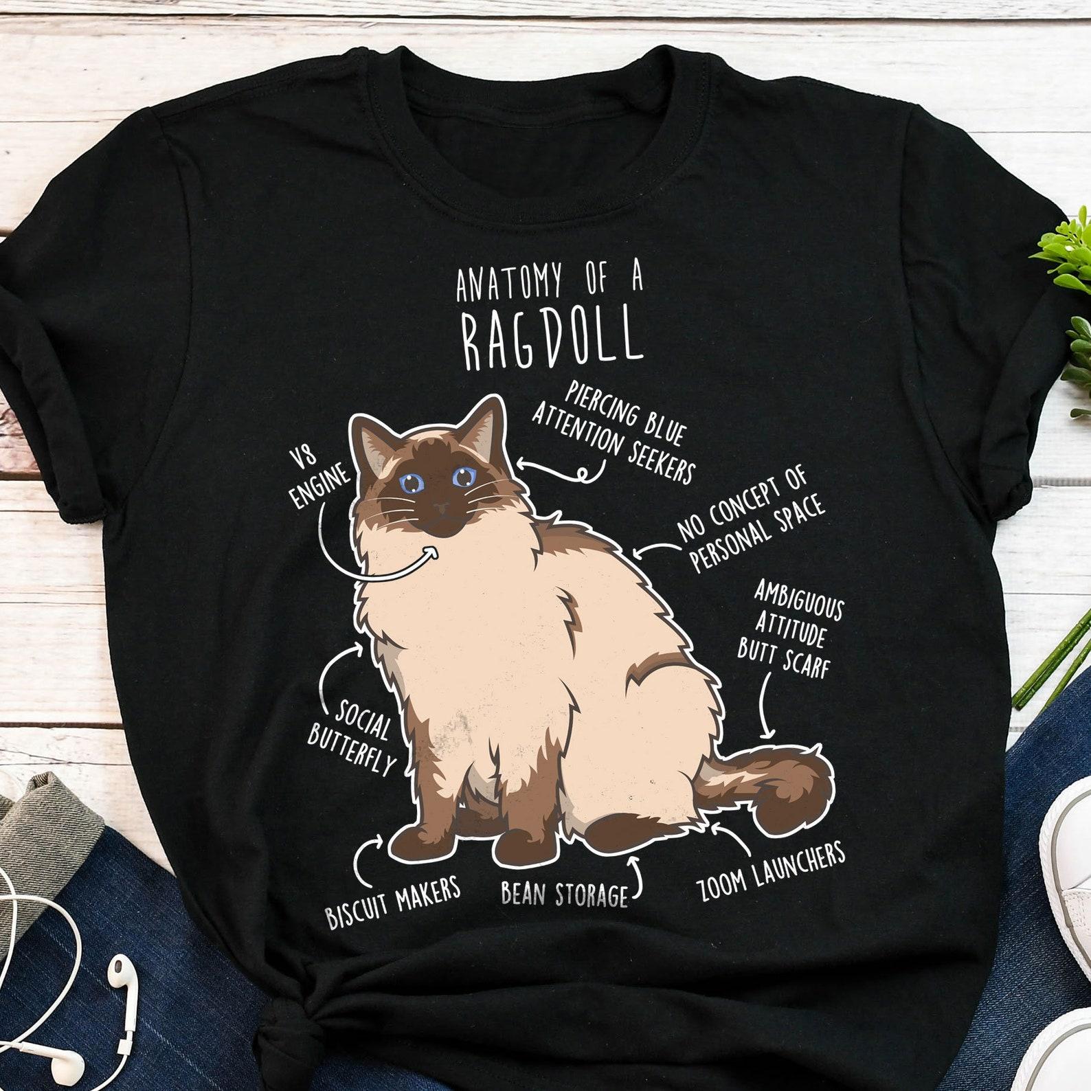 Ragdoll Cat Shirt, , , Funny Cat Lover Gift, Cute Pet T-shirt, Ragdoll Lover Tshirt, Ragdoll Cat Tee, Ragdoll Mom, Dad Seal Point 100