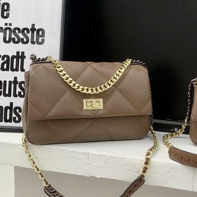 

New cow leather small fragrant wind rhombus chain bag small square bag cloud bag single shoulder crossbody handbag female 26cm*10cm*17cm
