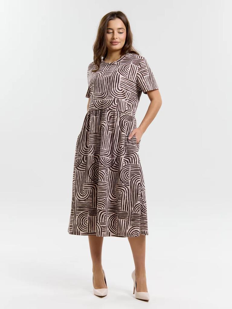 Plus size cotton house dress with pockets
