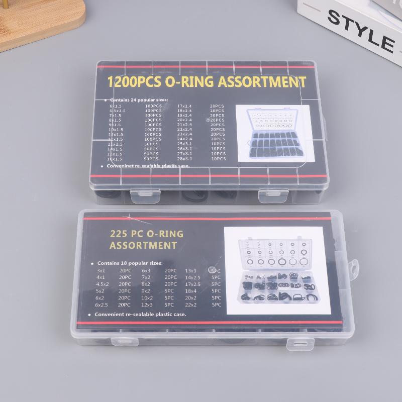 225/1200Pcs Nitrile Rubber Round Gasket Sealing O Ring Set Elastic Oil Resist Washer Gaskets Seals For Faucet Plumbing Repair