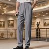 Spring and Autumn Linen Men's Casual Pants Loose Breathable Simple Striped Suit Pants
