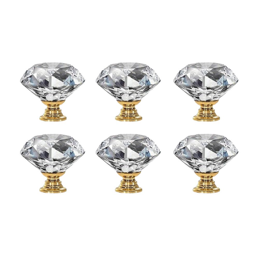 1/4/6/10 pieces crystal glass cabinet handles 30mm diamond drawer kitchen cabinet dresser cupboard wardrobe handles