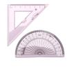 4pcs Ruler Soft Plastic Transparent Cute  Angle Length Measuring Tools for Kids Students Studyin