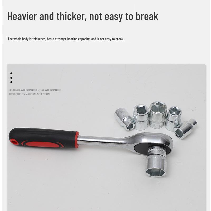 12-Piece Ratchet Socket Wrench Kit: Hex, Large-Medium-Small, Two-Way Quick Release