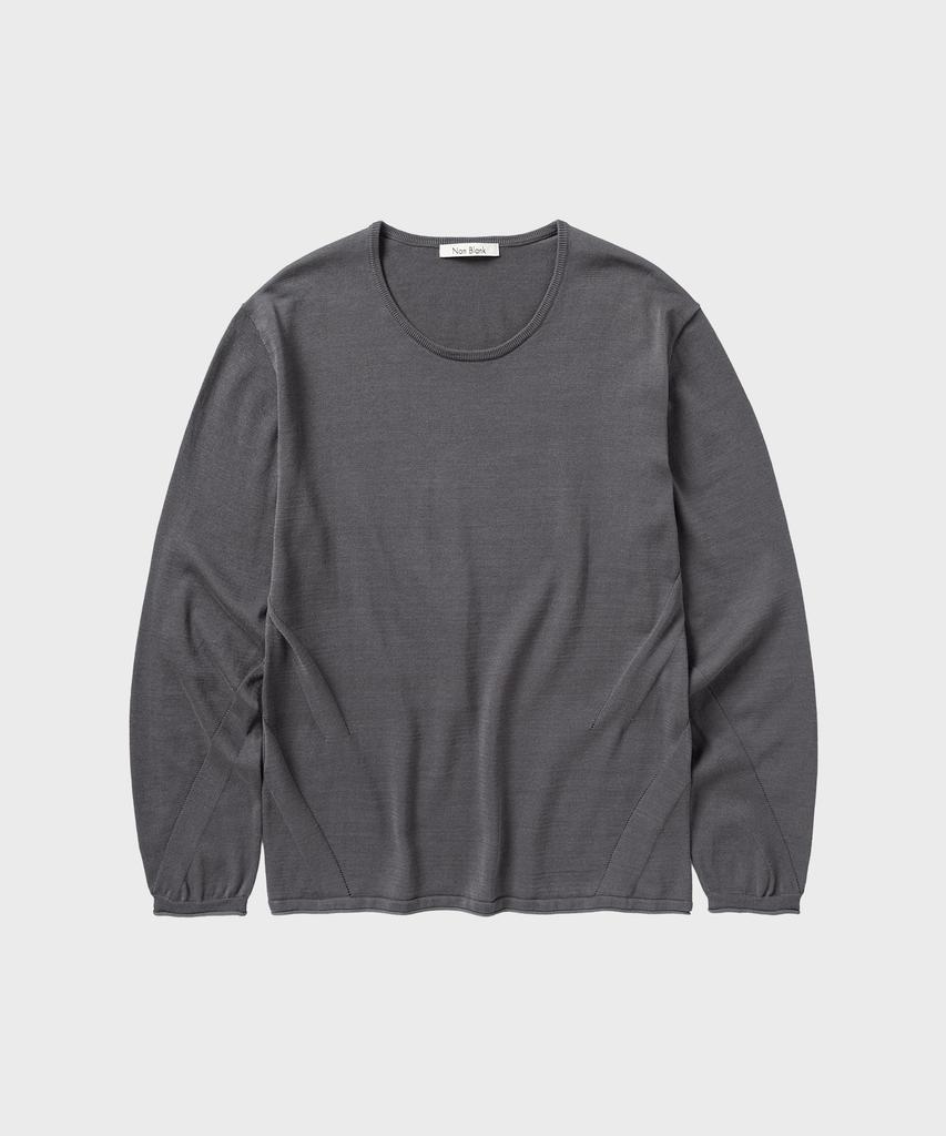 NONBLANK Fine Gauge U-Neck Ls Knit_Charcoal