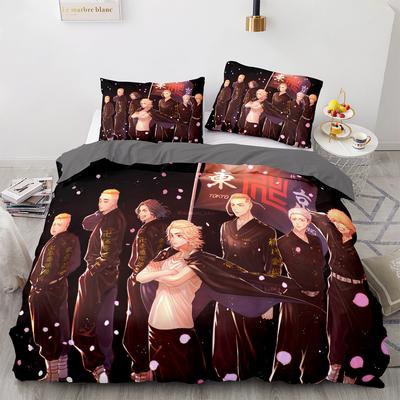 Tokyo ghoul del terrore Set Copripiumino Stampato Digitalmente 3D, Set Copripiumino HD 3D Set Biancheria da letto per Bambini per Letto Singolo Matrimoniale King