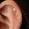 1PC Stainless Steel Star Moon Cartilage Piercing Earrings 18K Gold Plated Helix Tragus Ear Stud Earring Body Jewelry Bijoux Gift