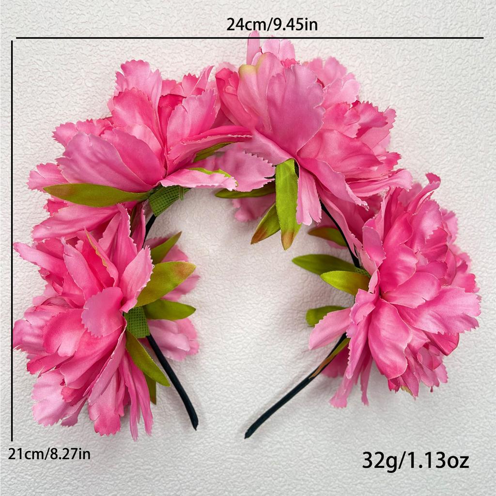 Peony Headband Artificial Flower Headwear Wedding Party Photo Props Party Headwear Cosplay Accessories