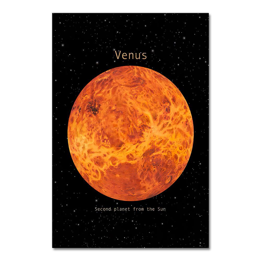 Space Earth Moon Venus Sun Saturn Posters and Prints Planet Wall Art Canvas Painting Modern Picture for Living Room Home Decor