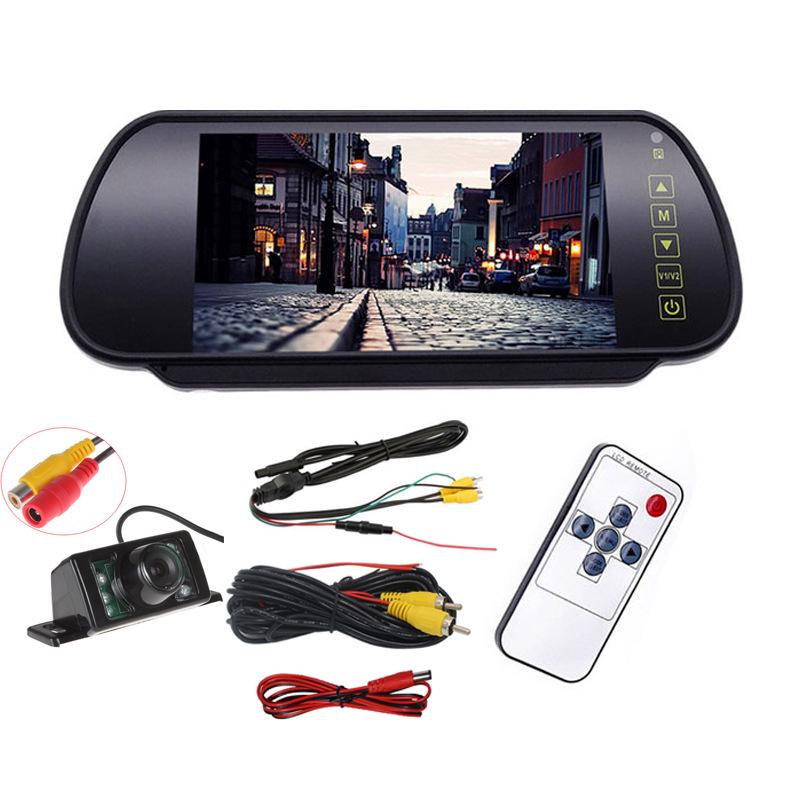 7-Inch Rearview Mirror Monitor with Wireless Reversing Camera & 7 Infrared Lights