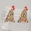 Crystal Xmas Dangle Earrings Rhinestone Christmas Tree Dangle Earrings  Accessories