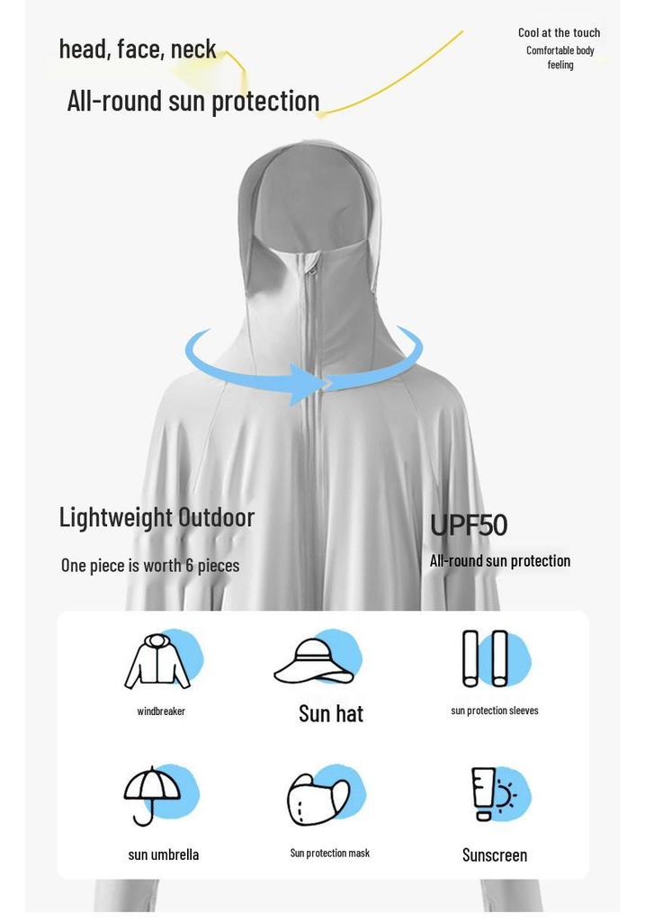 Women's UV Protection Ice Silk Hooded Cover-Up - Summer Sun Protection Top