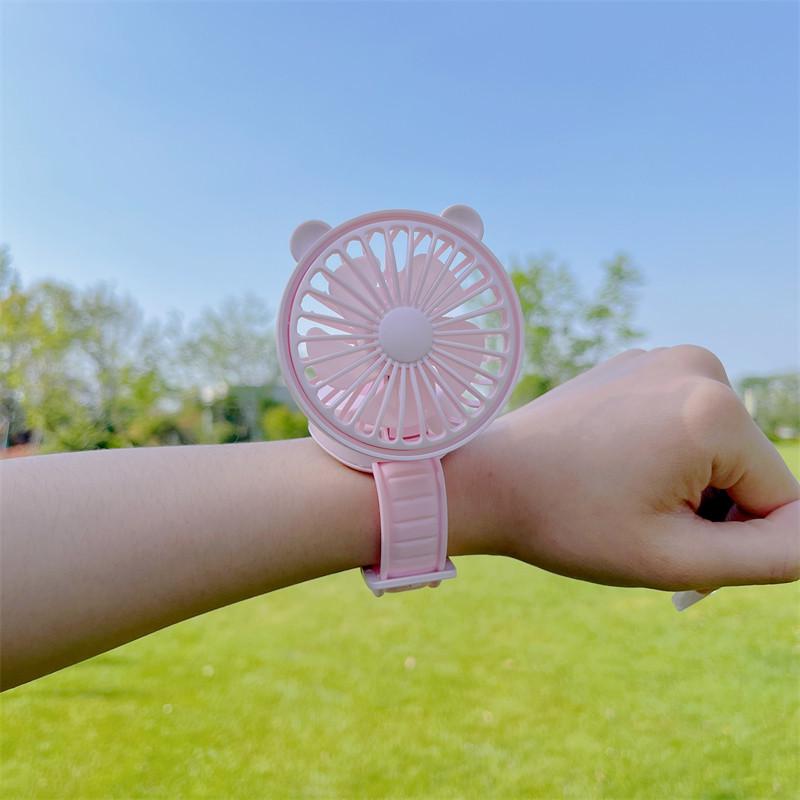 Sanrio Portable Cartoon Watch Fan: Rechargeable Handheld Mini Electric Fan Gift for Girls