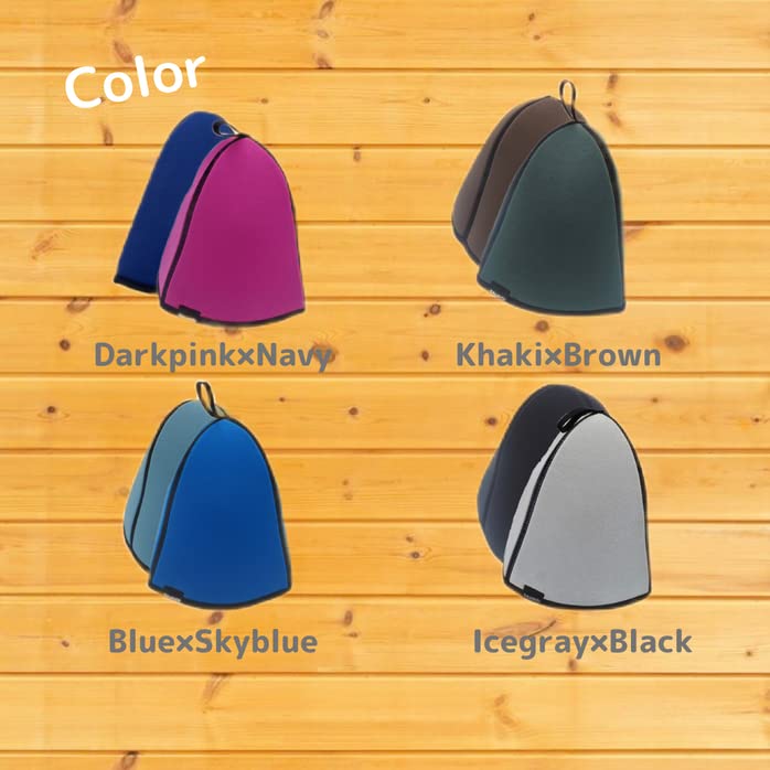 SAUNOI SABOU Sauna Hat, Lightweight, Washable (Ice Gray x Black)