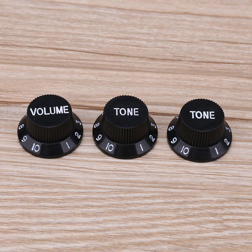 3pcs Plastic Electric Guitar Bass Volume Knob Potentiometer Caps