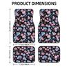 Floral Print Car Floor Mats Cute Flower Front Rear Seat Floor Rugs Carpets Full Set Auto Interior Accessories Decor Gift