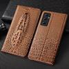 Crocodile Head Genuine Flip Leather Case For Samsung Galaxy M56 M36 M16 M06 M55 M53 M52 M51 M31 M21 Phone Wallet Cover Cases