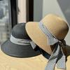 New Summer Bucket Hat Straw Hat Basin Hat Children Show Small Face Elegant French Small Fresh Fashion Retro Sun Cover