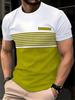 Fashion Men's T-Shirt Striped Pattern Short Sleeve Tee Summer Striped 3D Print Street Trend Simple Oversized Casual T-Shirt Men