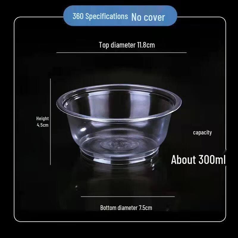 ZISIZ Disposable Transparent Plastic Bowls