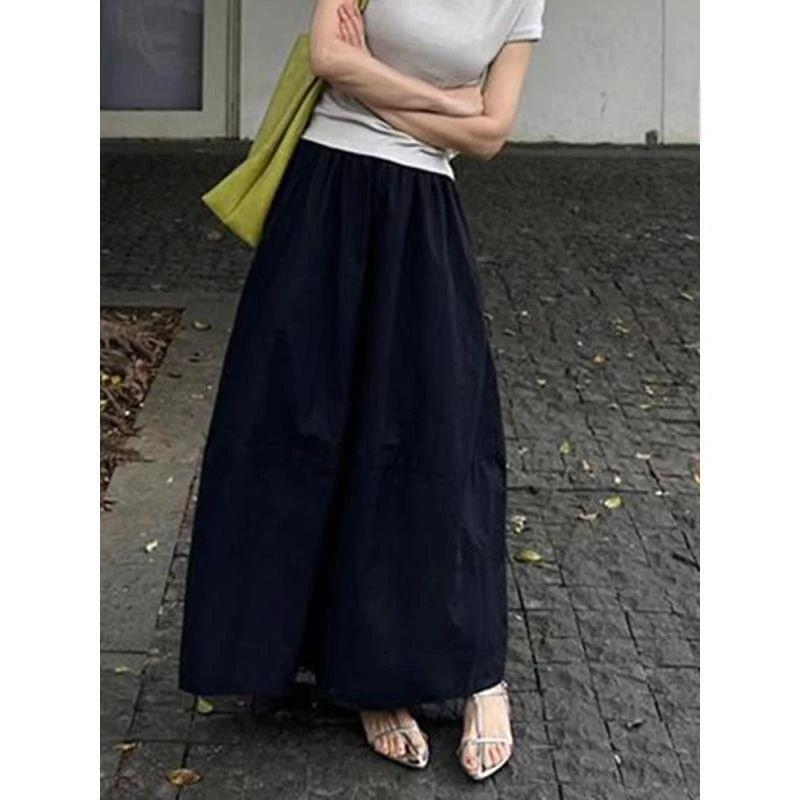 

Черная юбка-бутон для женщин 2025 Ранняя весна Новая Эластичная талия Прикрывающая Стройнящая Высокая талия Миди Длинная юбка с большим подолом Black [spring and summer]] M