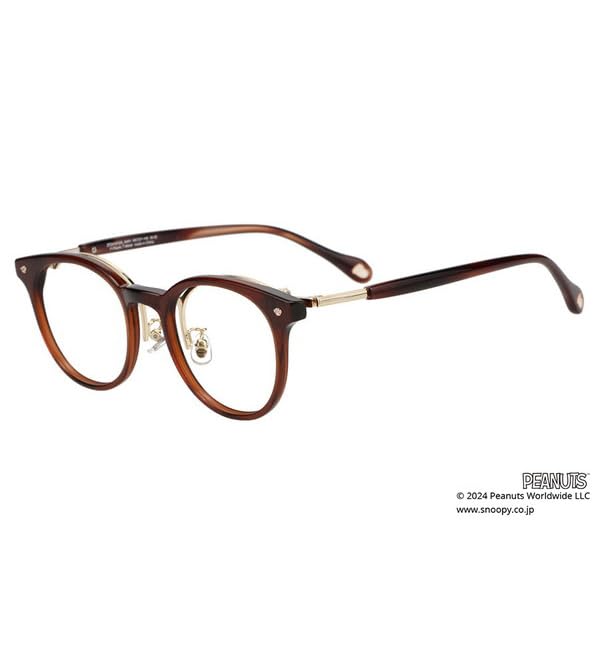 Boston type glasses PEANUTS SNOOPY Novel King Literary Ace type from above glasses Eyeglasses Optometry adjustment Date glasses Prescription lens