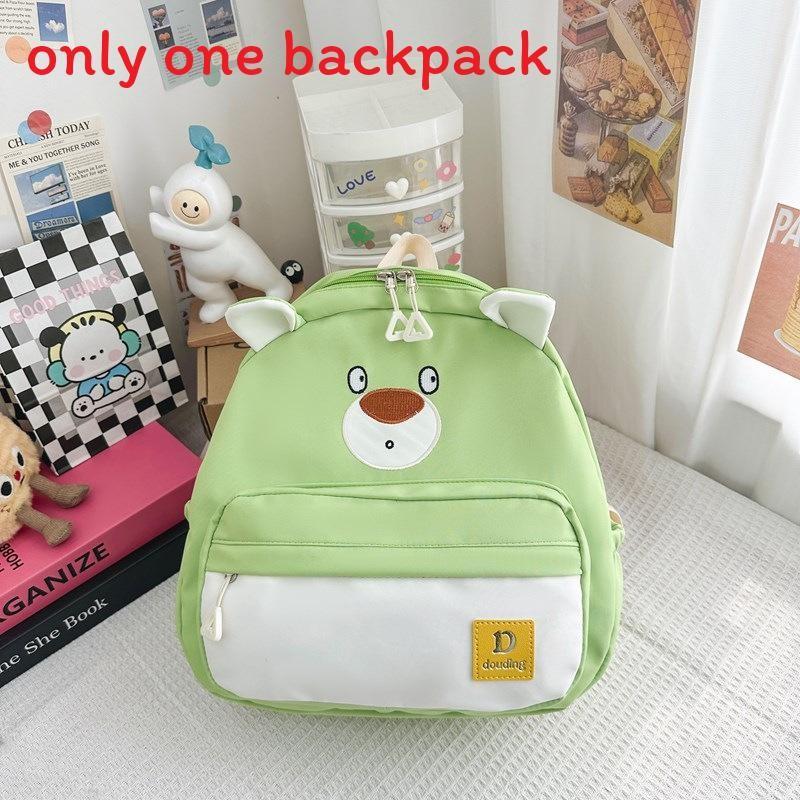Bear Little Children Backpack Zipper Design Adjustable Shoulder Straps Schoolbag