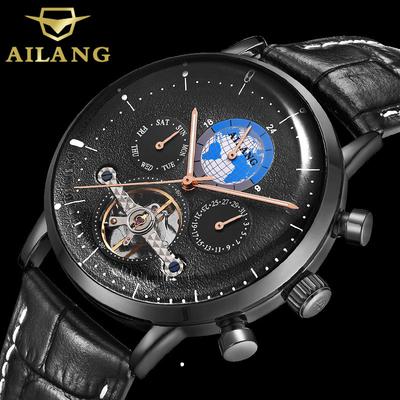AILANG New Watch Men's Mechanical Watch Full Automatic Hollow Multifunctioner Men Watch Waterproof