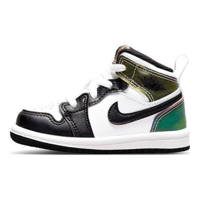 Air Jordan 1 Heat Reactive toddler mid-top shoes white/black DM7804-100 25