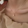 Kadın Parti Düğün Moda Takı Yaka Aksesuarları için Kore Hafif Lüks Zincirli Choker Küçük Kare Kabuk Uçlu Kolye
