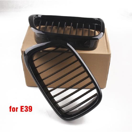 2PCS Front Center Matte Black Wide Kidney Hood Grille Grill For BMW E39 525 528 530 535 M5 1997 1998 1999 2000 2001 2002