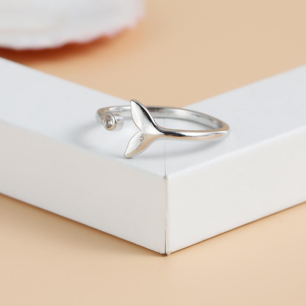 European and American Small Fresh Dolphin Small Whale Mermaid Tail Ring Ring Opening Adjustable Ocean Wind Bracelet