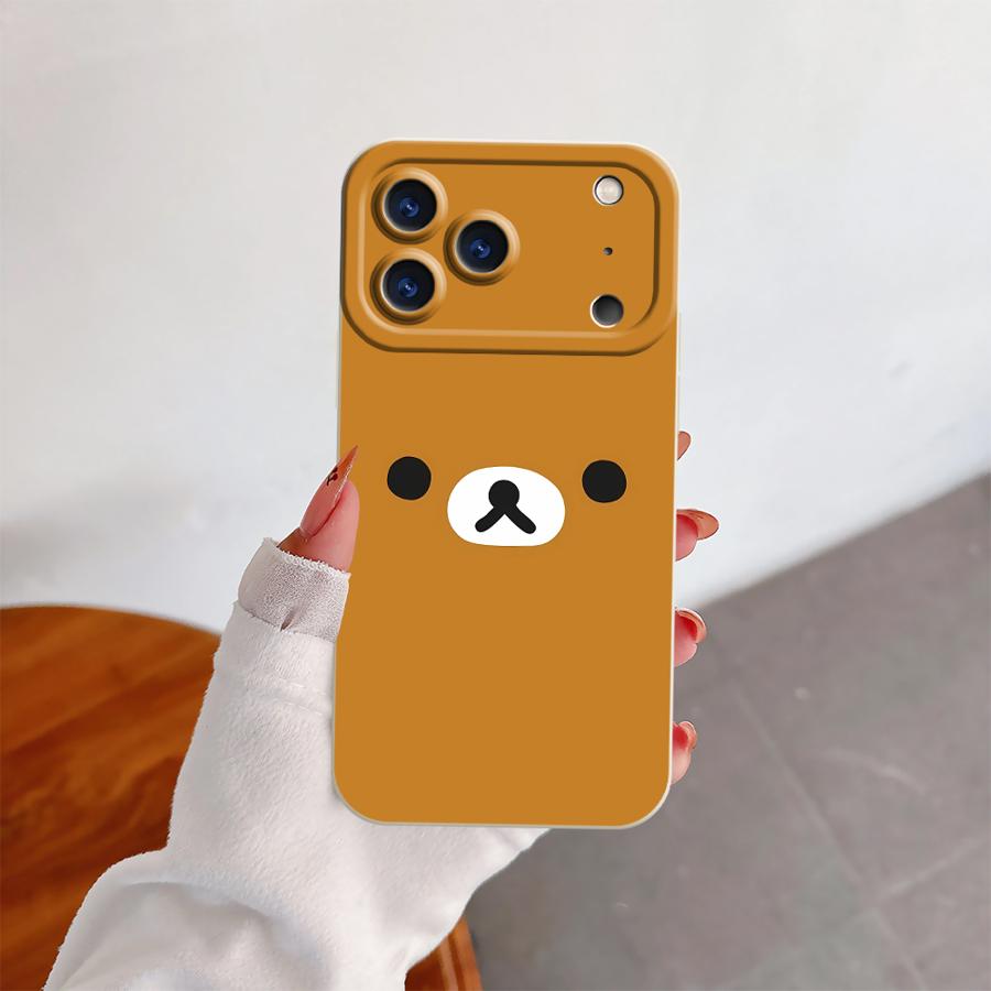 Cartoon Rilakkuma Bear TPU Phone Cover Case for Apple iPhone 17 Pro Max Air 11 14 13 15 Pro 16 12 Plus