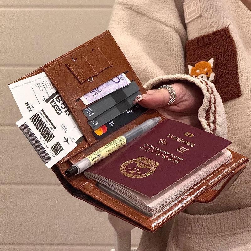 Travel Passport Wallet Women Man Card Holder Rfid Blocking Credit Card Id Bag Plane Ticket Holder Multifunction Wallets