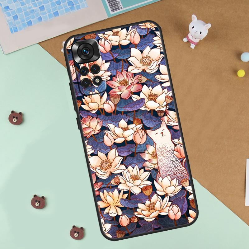 Lotus Flower Case For Xiaomi Redmi 14C 10C 12C 13C Cover For Redmi Note 14 Pro 13 9 10 11 12 10S 11S 12S